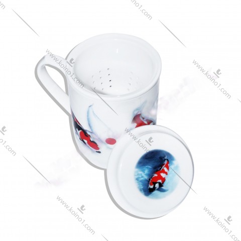 锦鲤陶瓷茶隔杯